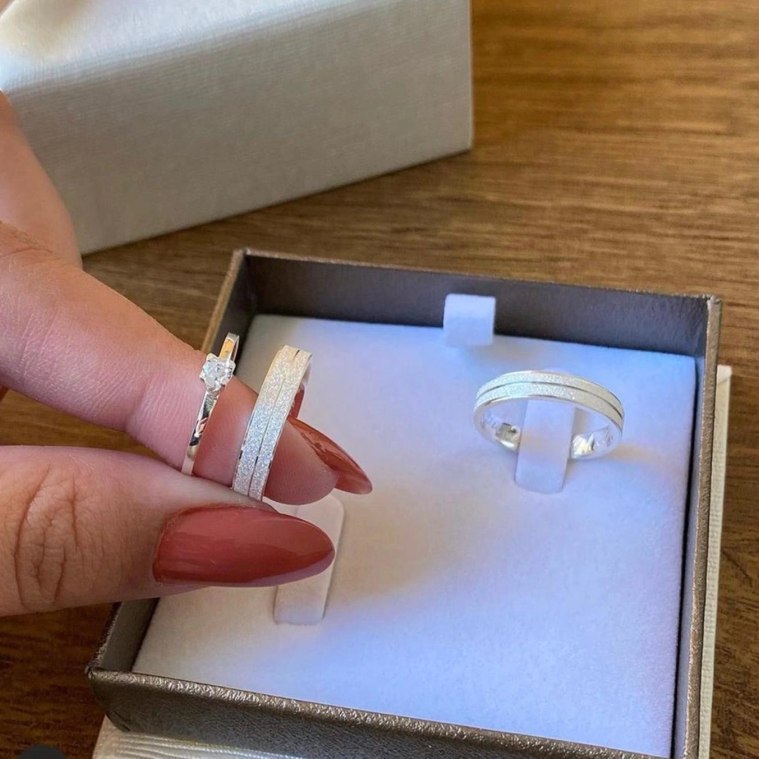 Par de Alianças em Prata 950 3mm - Nápoles