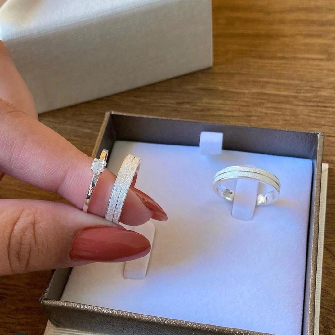 Par de Alianças em Prata 950 4mm - Hallstatt