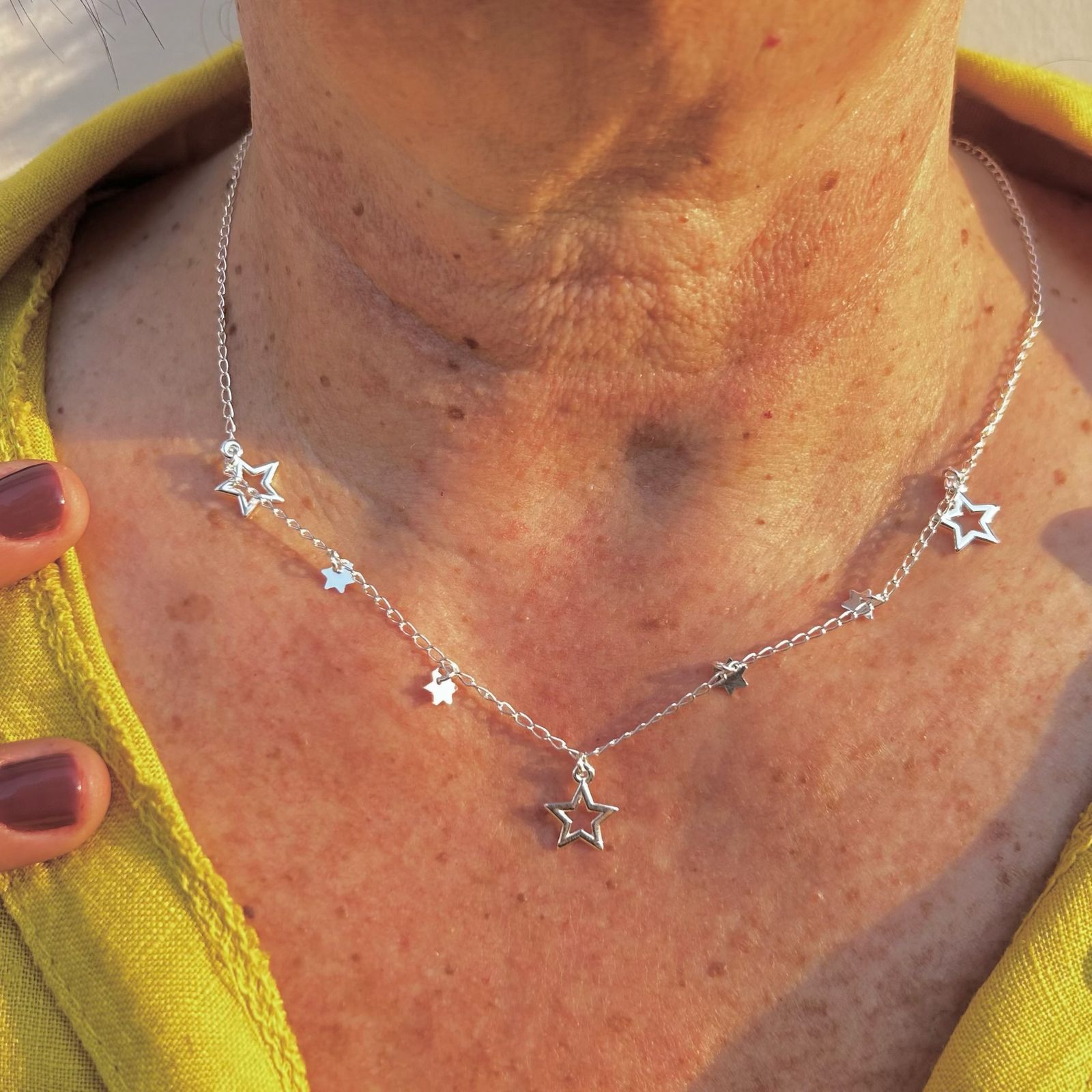 Correnta Prata Italiana 950 - Pingente Star