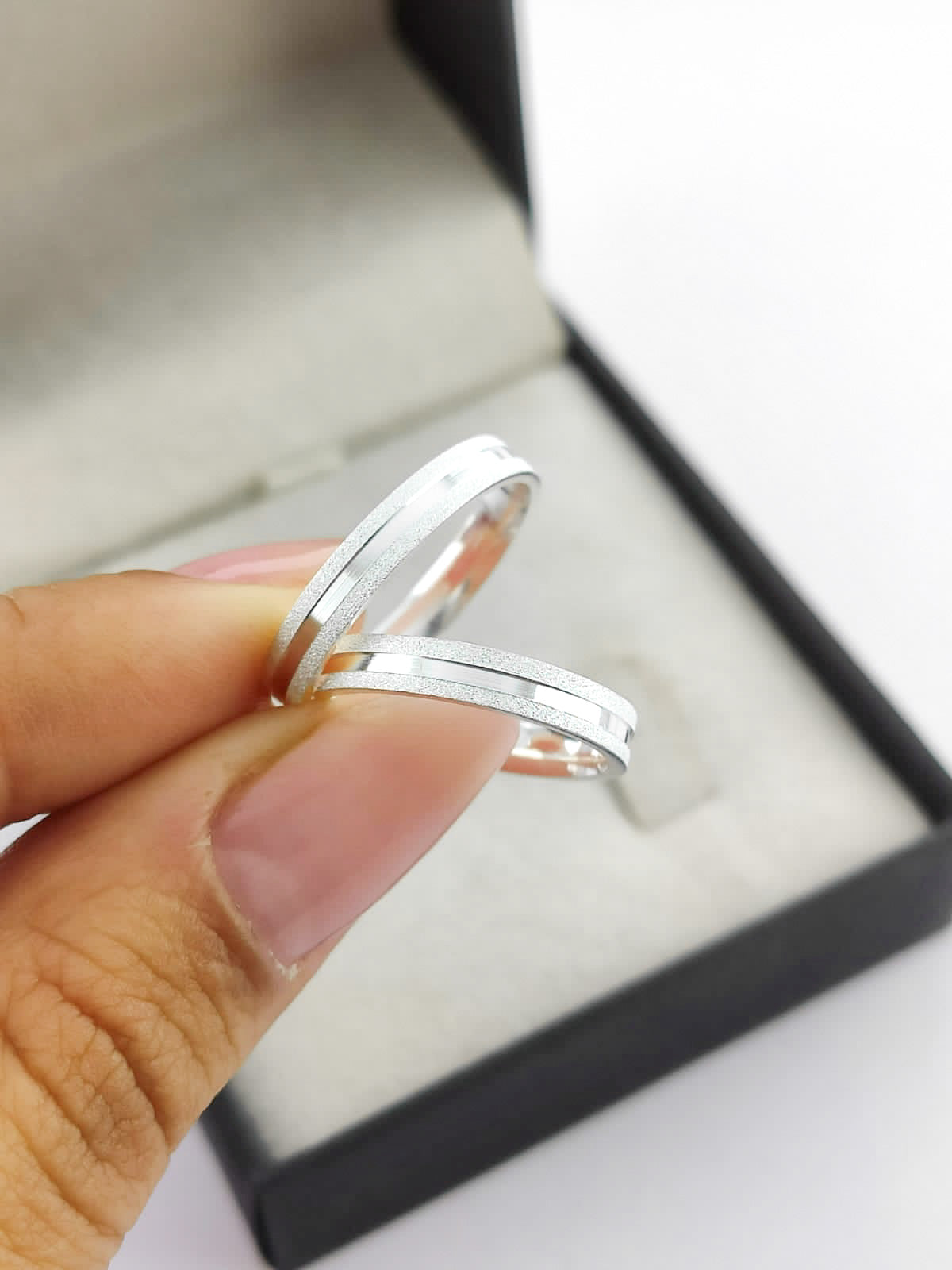 Par de Alianças em Prata 950 2mm - Rothenburg Sem Anel Solitário