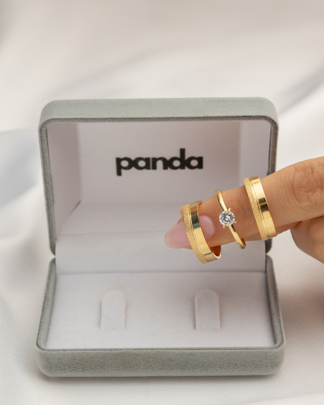 Conjunto Alianças Banhada Ouro 18K 5mm - Aspen