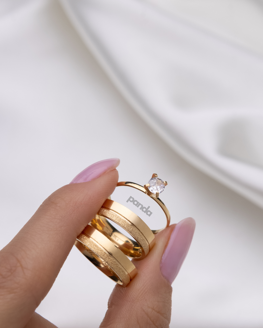 Conjunto Alianças Banhada Ouro 18K 5mm - Aspen