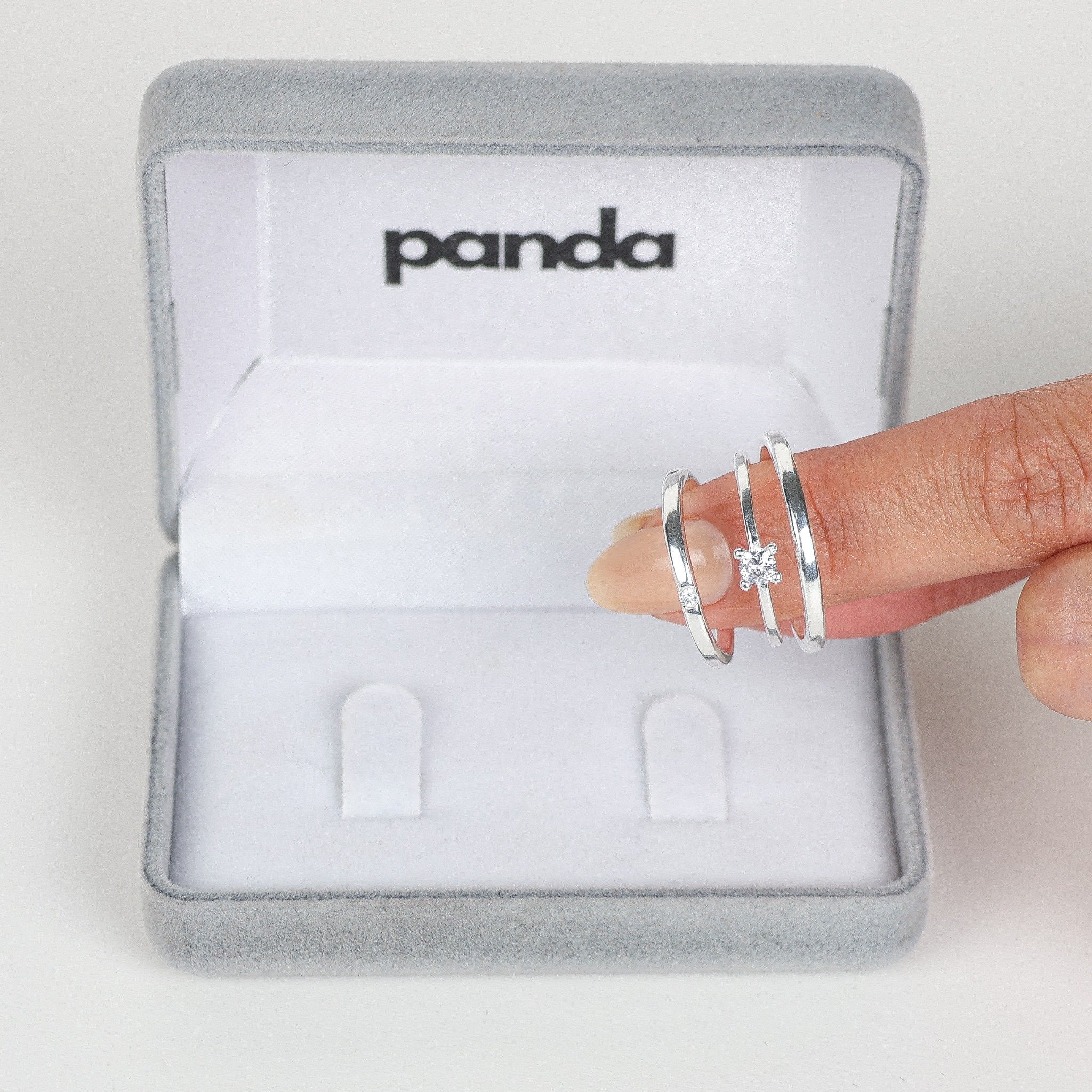 Conjunto de Alianças Bloom - Prata 950