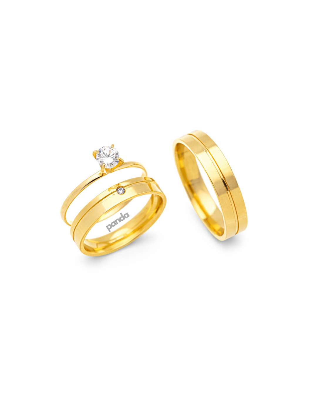 Par de alianças em Ouro 18k em 4mm