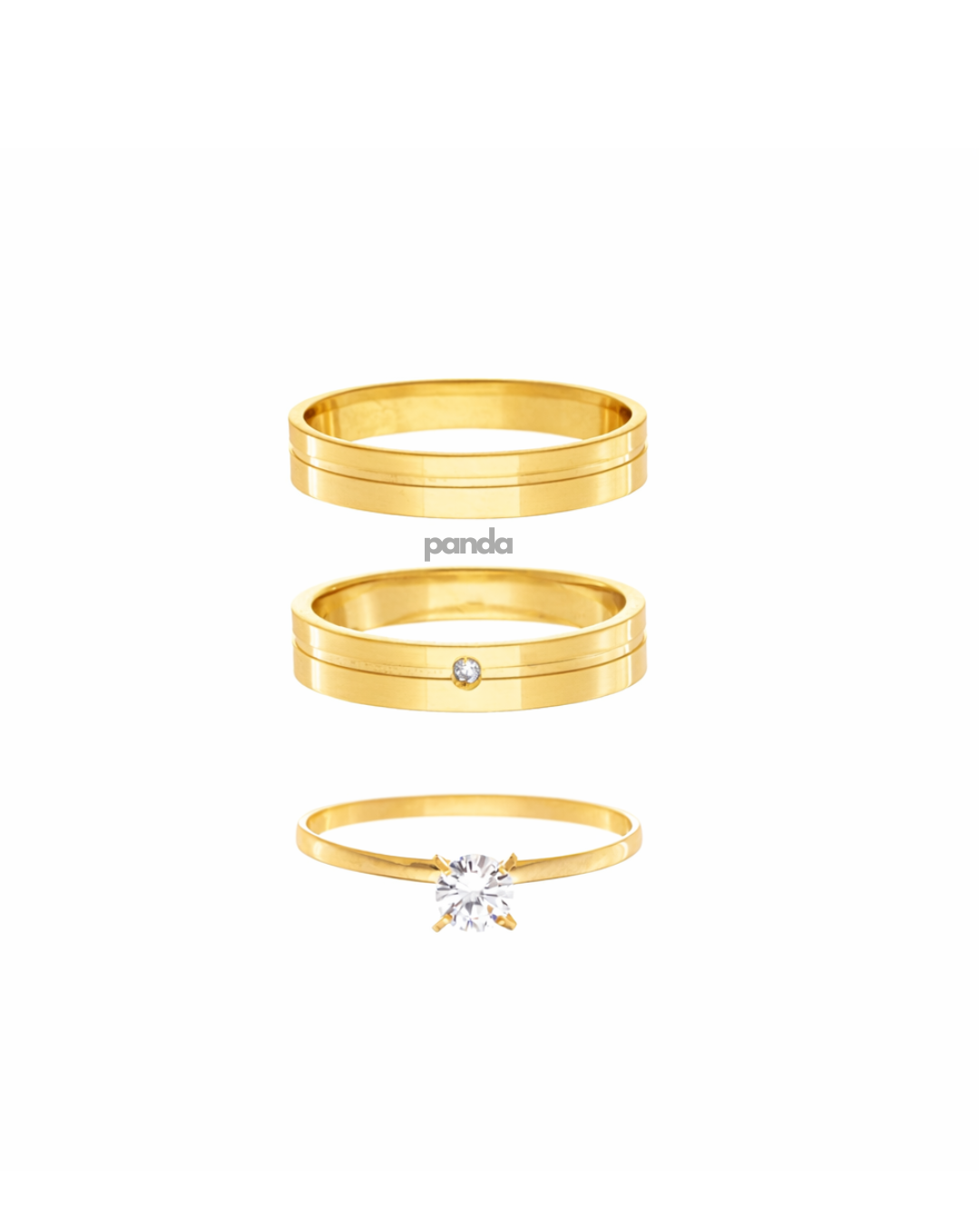 Conjunto Alianças Banhada Ouro 18K 4mm - Barcelona