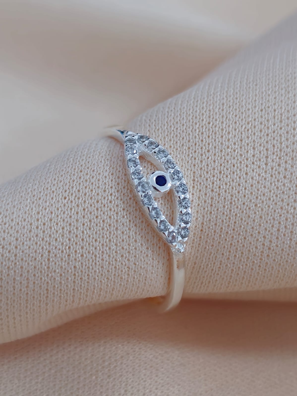 Anel Olho grego com Zircônia Prata 925