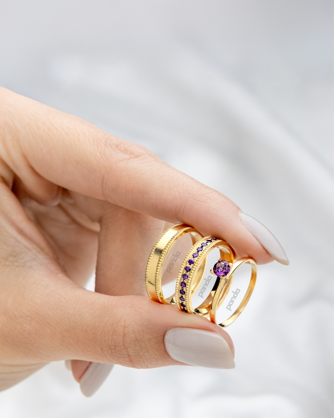 Conjunto Alianças Banhado a ouro 18k - De Janeiro a Janeiro 4mm