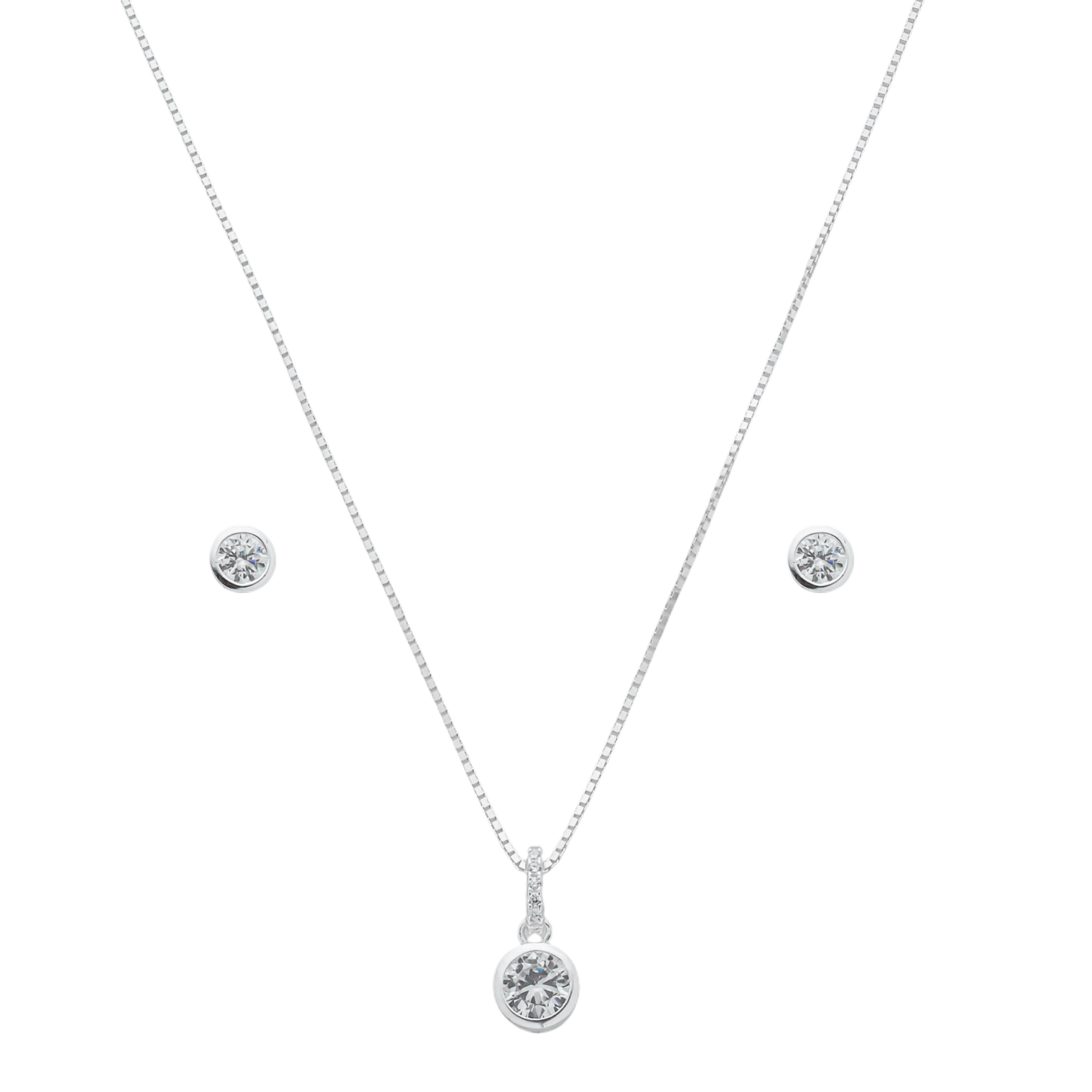 Conjunto de Brinco e Colar Ponto de Luz