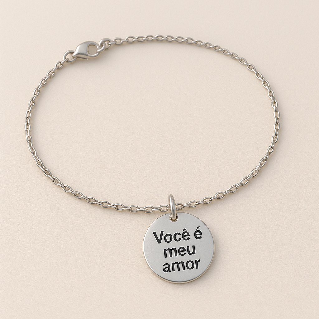 Pulseira com frase de amor