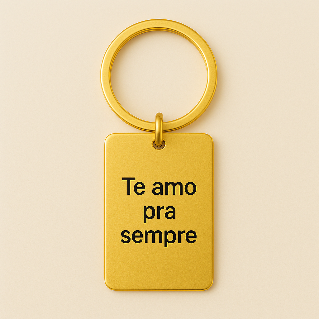 Chaveiro de aço com frase personalizada