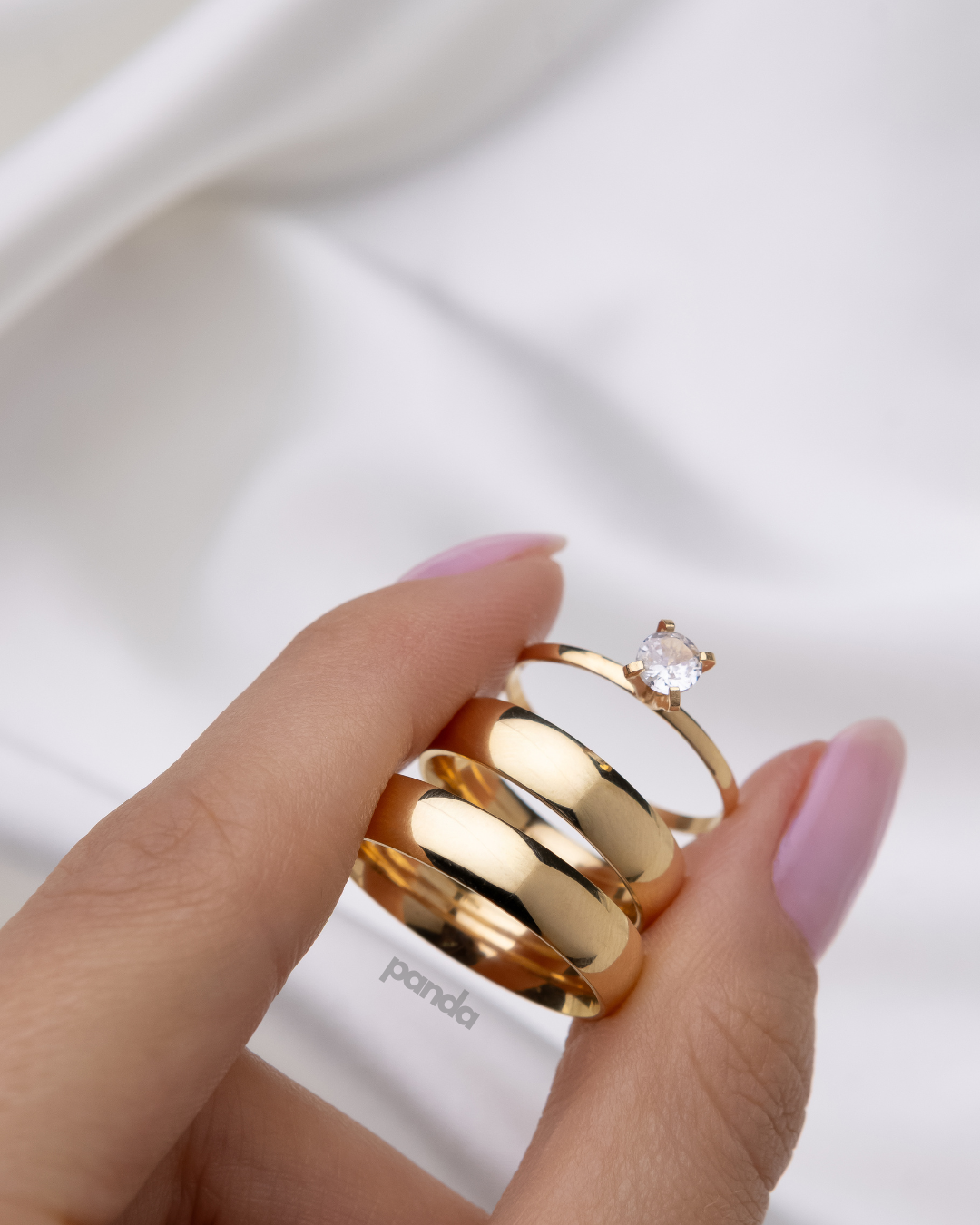 Conjunto Alianças Banhada Ouro 18K 5mm - Kyoto