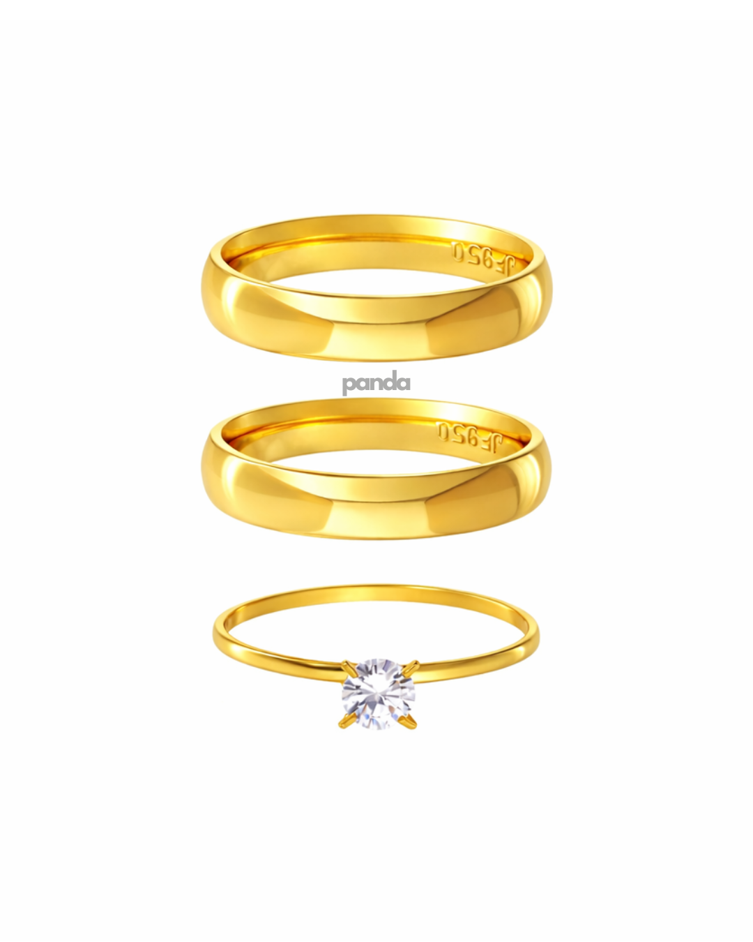 Conjunto Alianças Banhada Ouro 18K 5mm - Kyoto