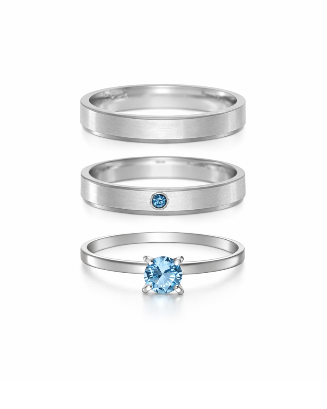 Par de Alianças em Prata 950 3mm - Lençois Maranhenses