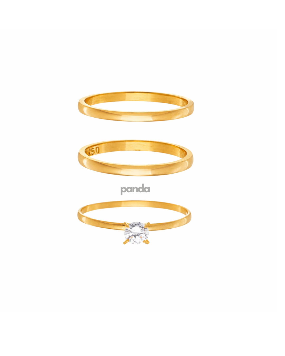 Conjunto Alianças Banhada Ouro 18K 2mm - Madrid