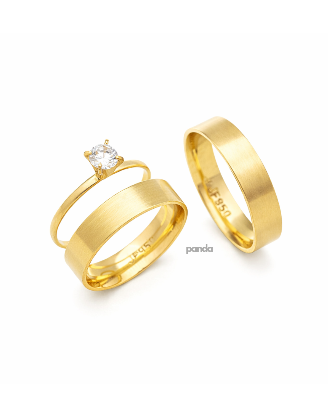 Conjunto Alianças Banhada Ouro 18K 5mm - Maresias