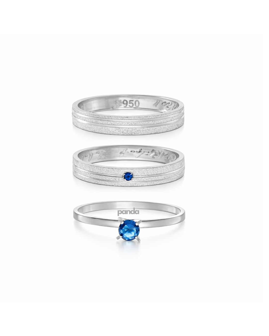 Conjunto de Alianças em Prata 950  3mm - Fernando de Noronha