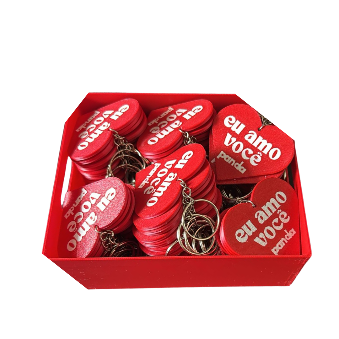 Chaveiro 3D "eu amo você"