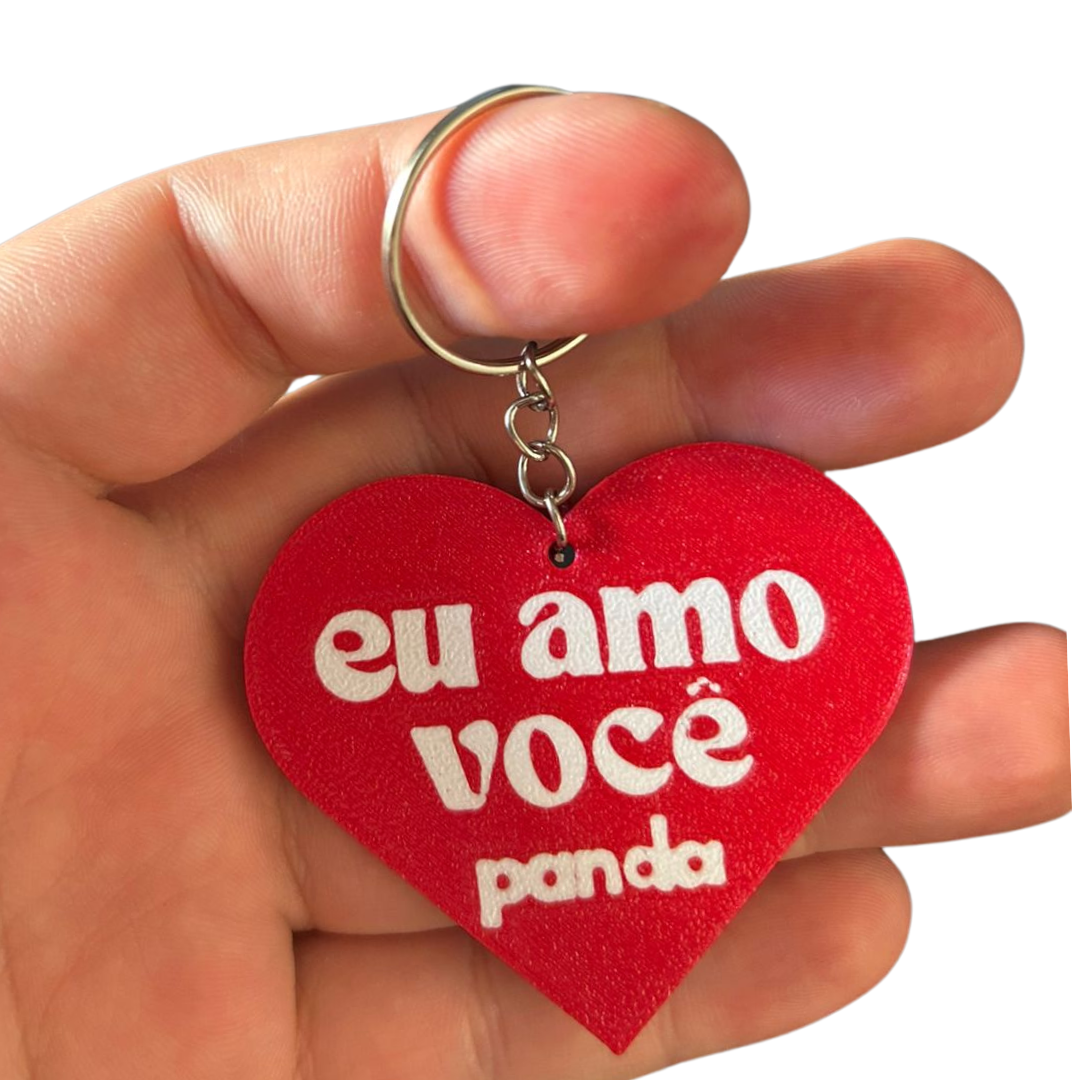 Chaveiro 3D "eu amo você"