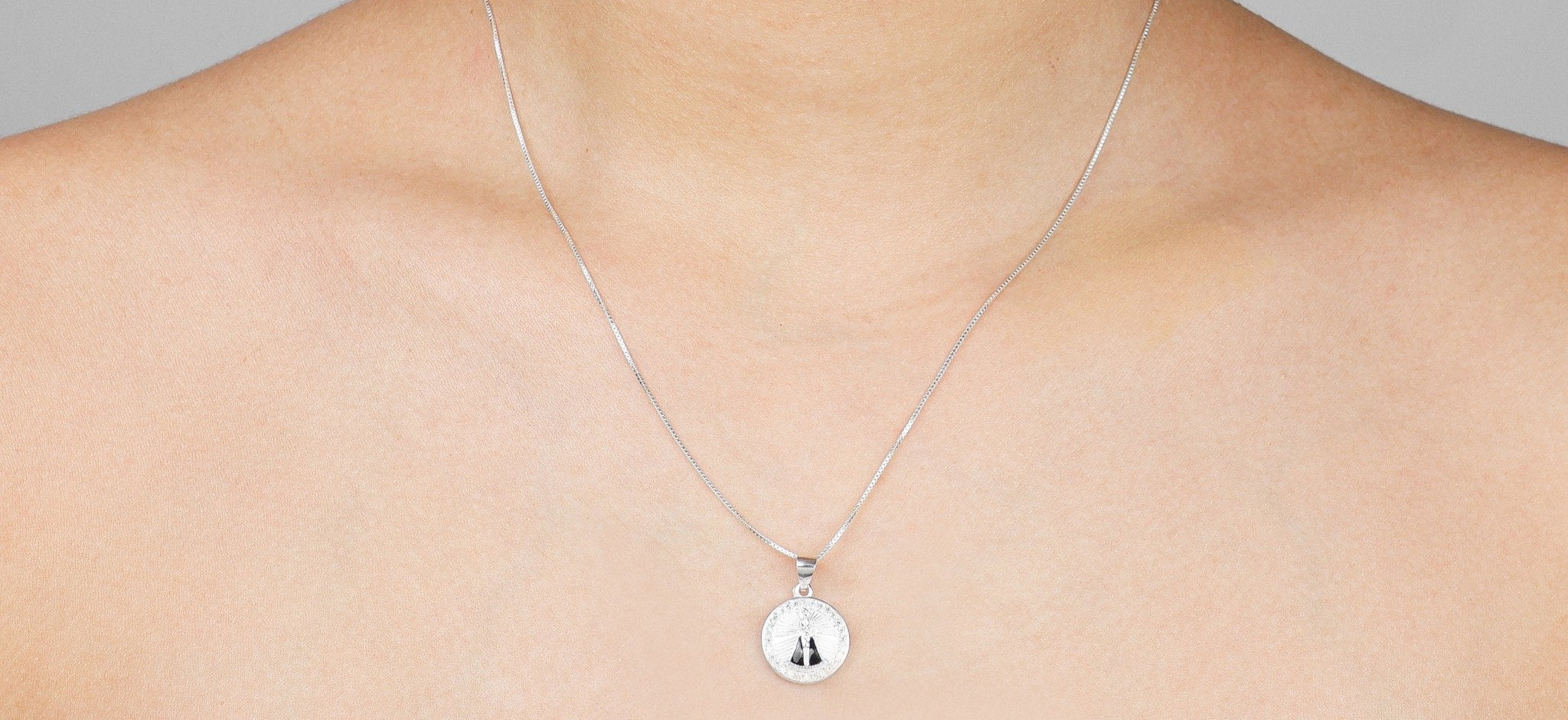 Colar Nossa Senhora Aparecida - Prata 925