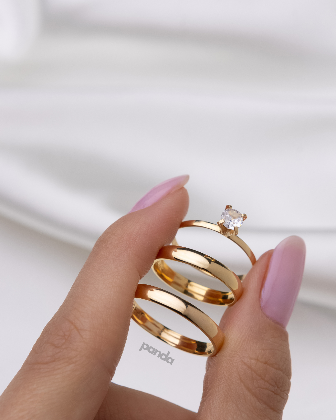 Conjunto Alianças Banhada Ouro 18K 3mm - Paris