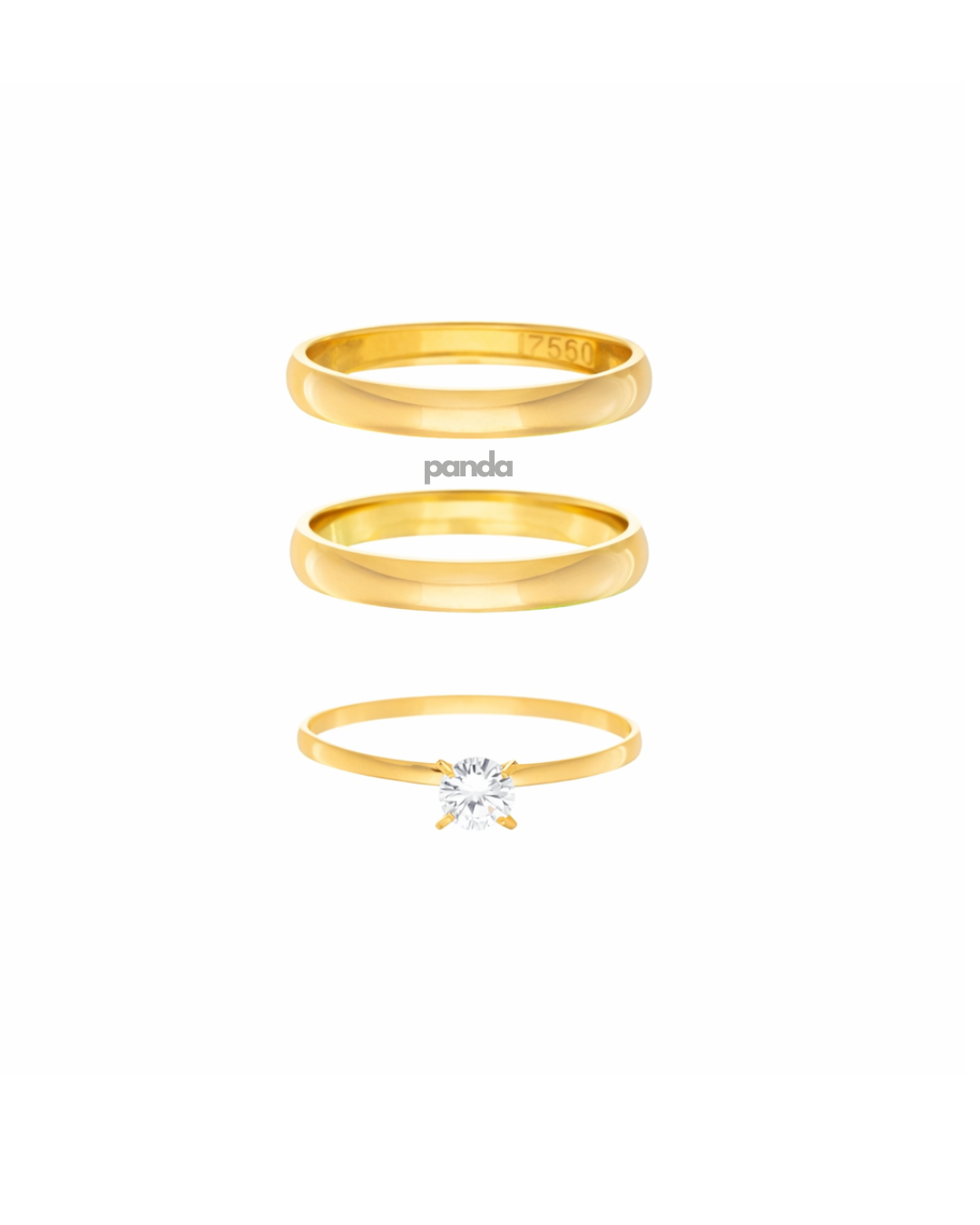 Conjunto Alianças Banhada Ouro 18K 3mm - Paris