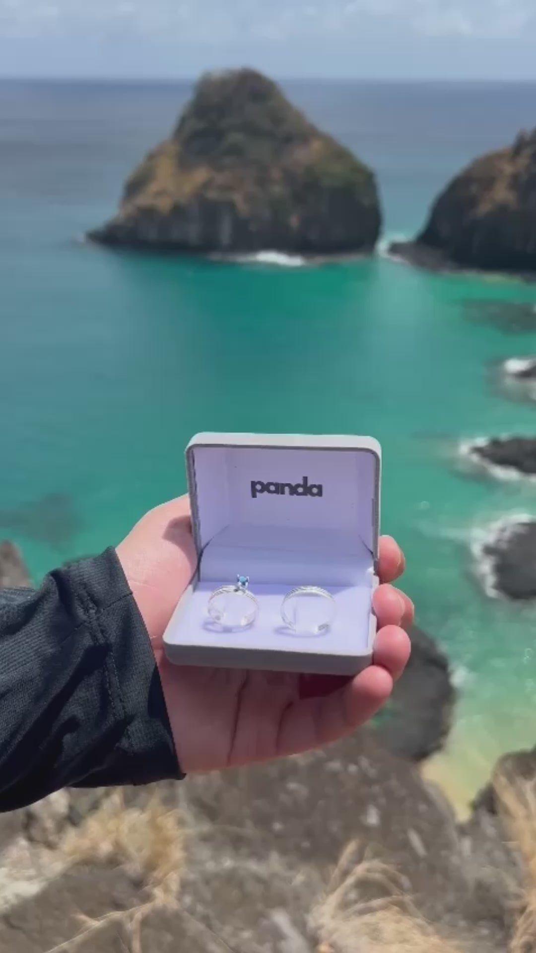 Conjunto de Alianças em Prata 950  3mm - Fernando de Noronha