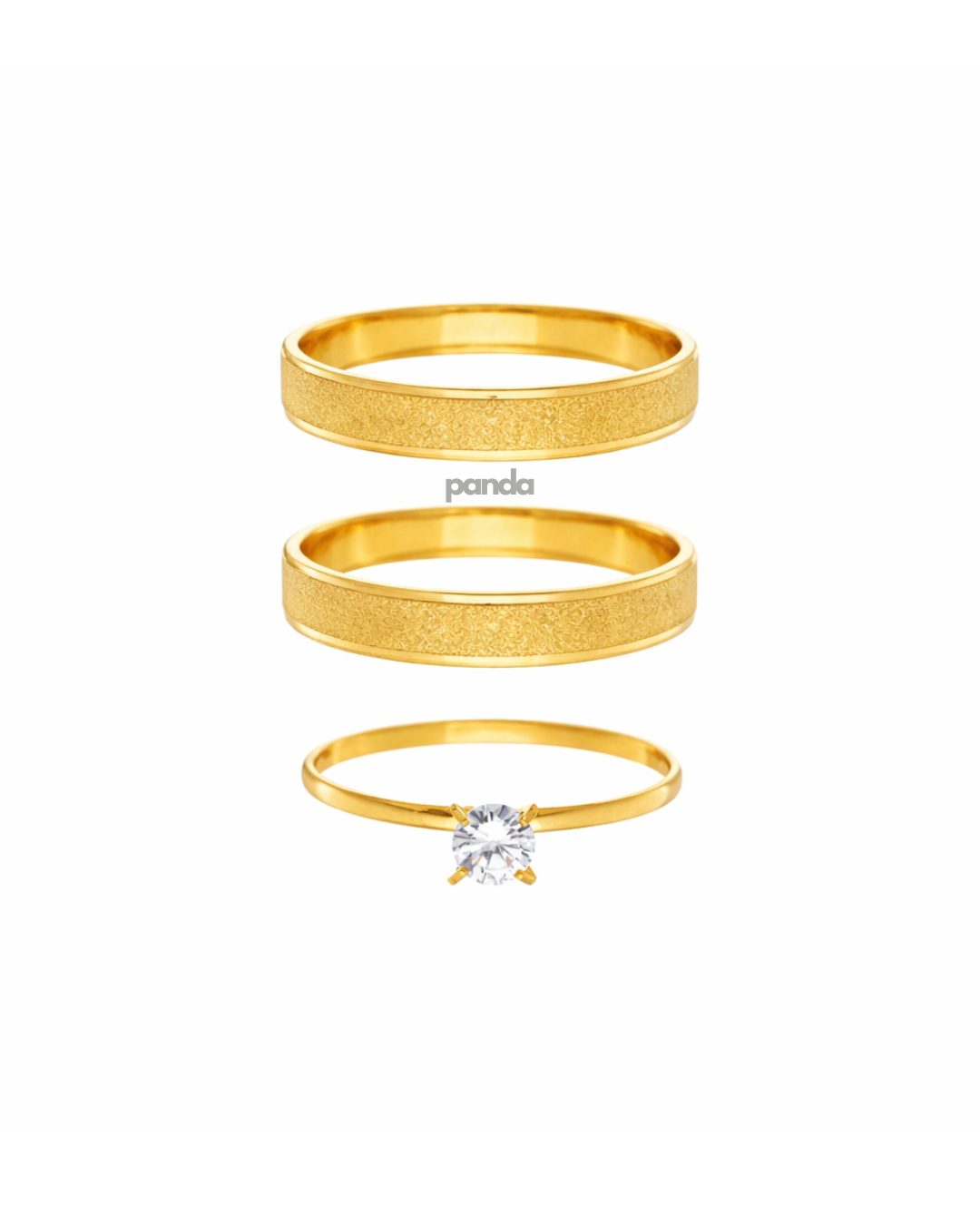 Conjunto Alianças Banhada Ouro 18K 3mm - Viena