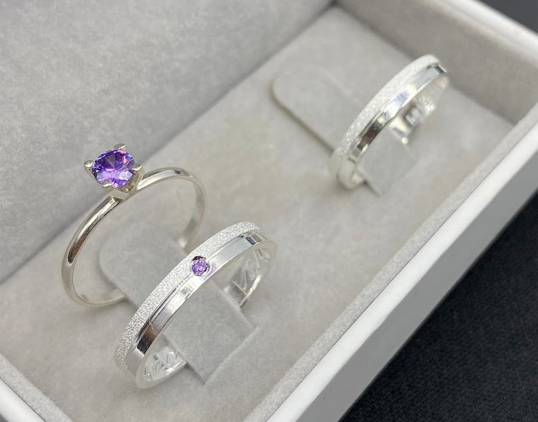 Par de Alianças em Prata 950 3mm - Búzios