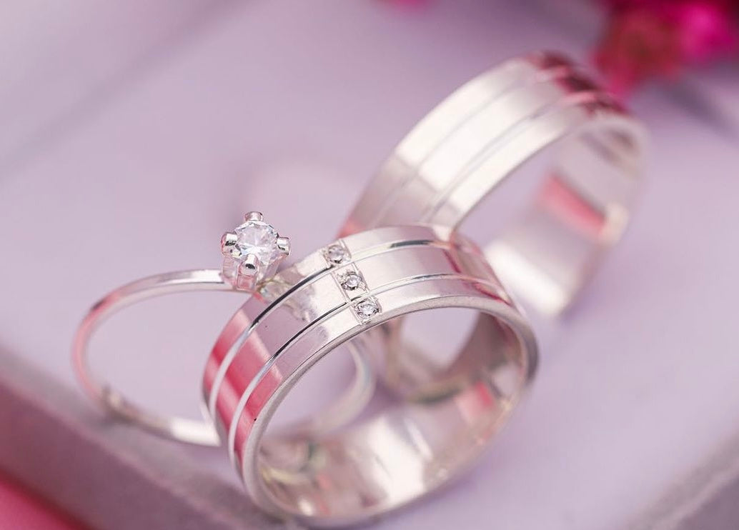 Par de Alianças em Prata 950 7mm - Santorini