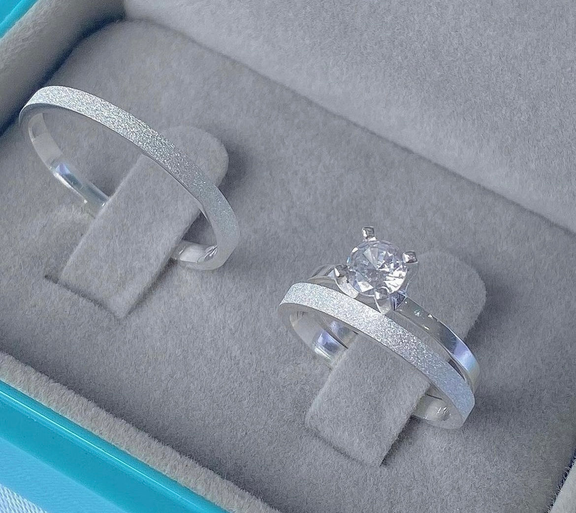 Par de Alianças em Prata 950 2mm - Dubrovnik