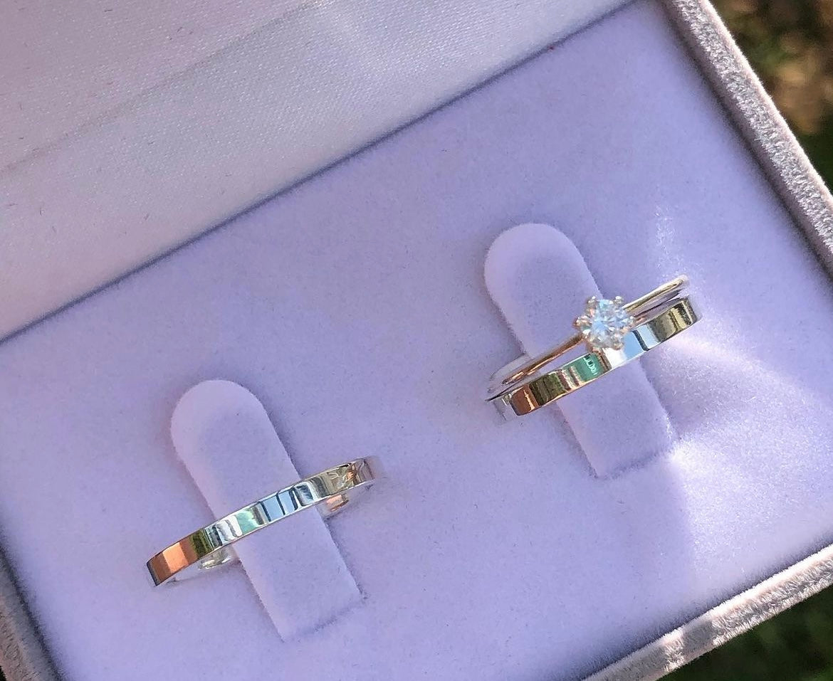 Par de Alianças em Prata 950 3mm - Veneza