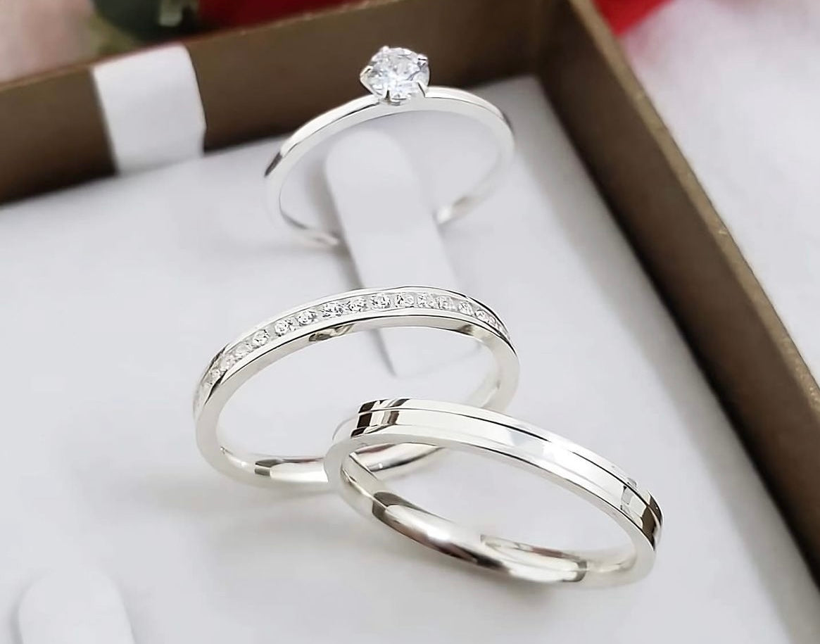 Par de Alianças em Prata 950 3mm - Paris