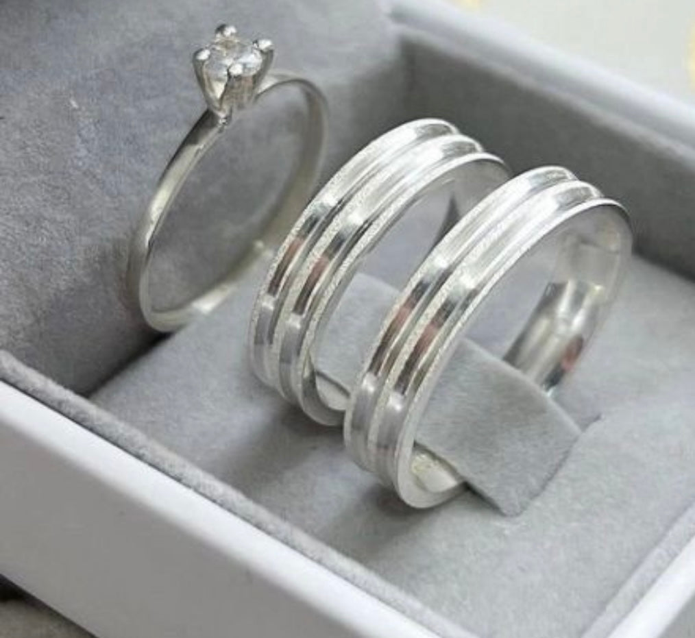 Par de Alianças em Prata 950 5mm - Nova York