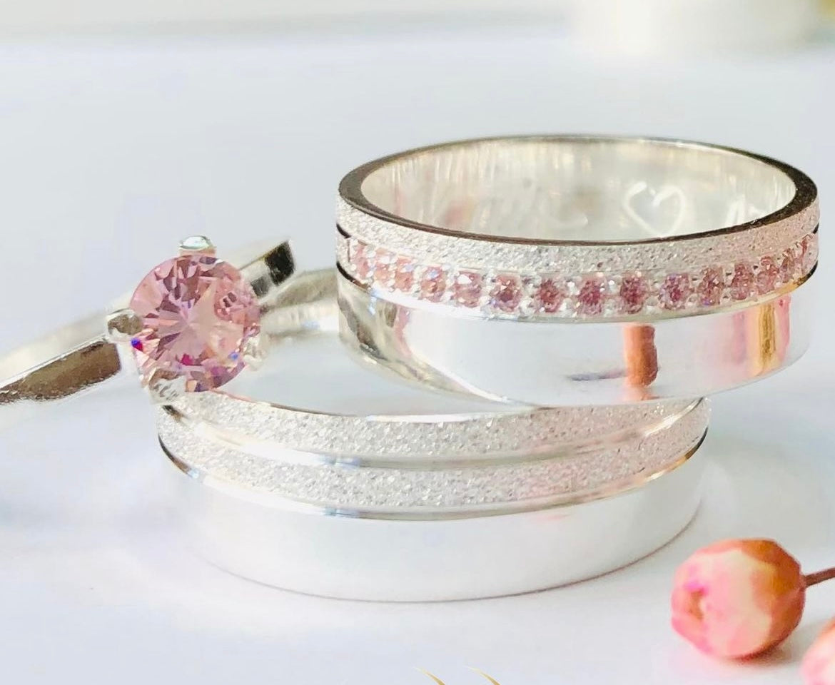 Par de Alianças em Prata 950 8mm - Cracóvia