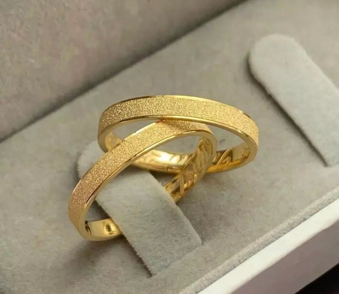 Conjunto Alianças Banhada Ouro 18K 4mm