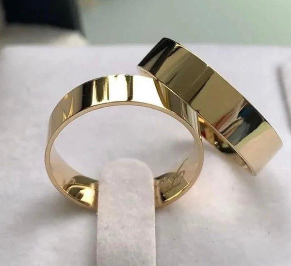 Conjunto Alianças Banhada Ouro 18K 6mm - Juquei