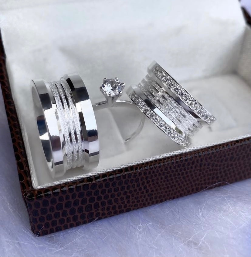 Par de Alianças em Prata 950 10mm - Amsterdã