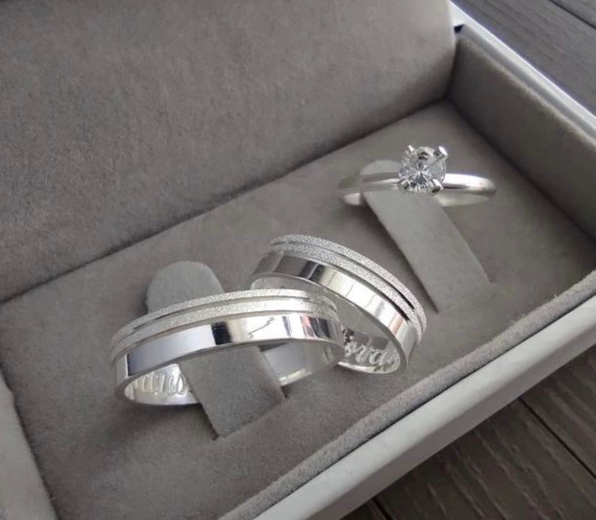 Par de Alianças em Prata 950 4mm - Siena