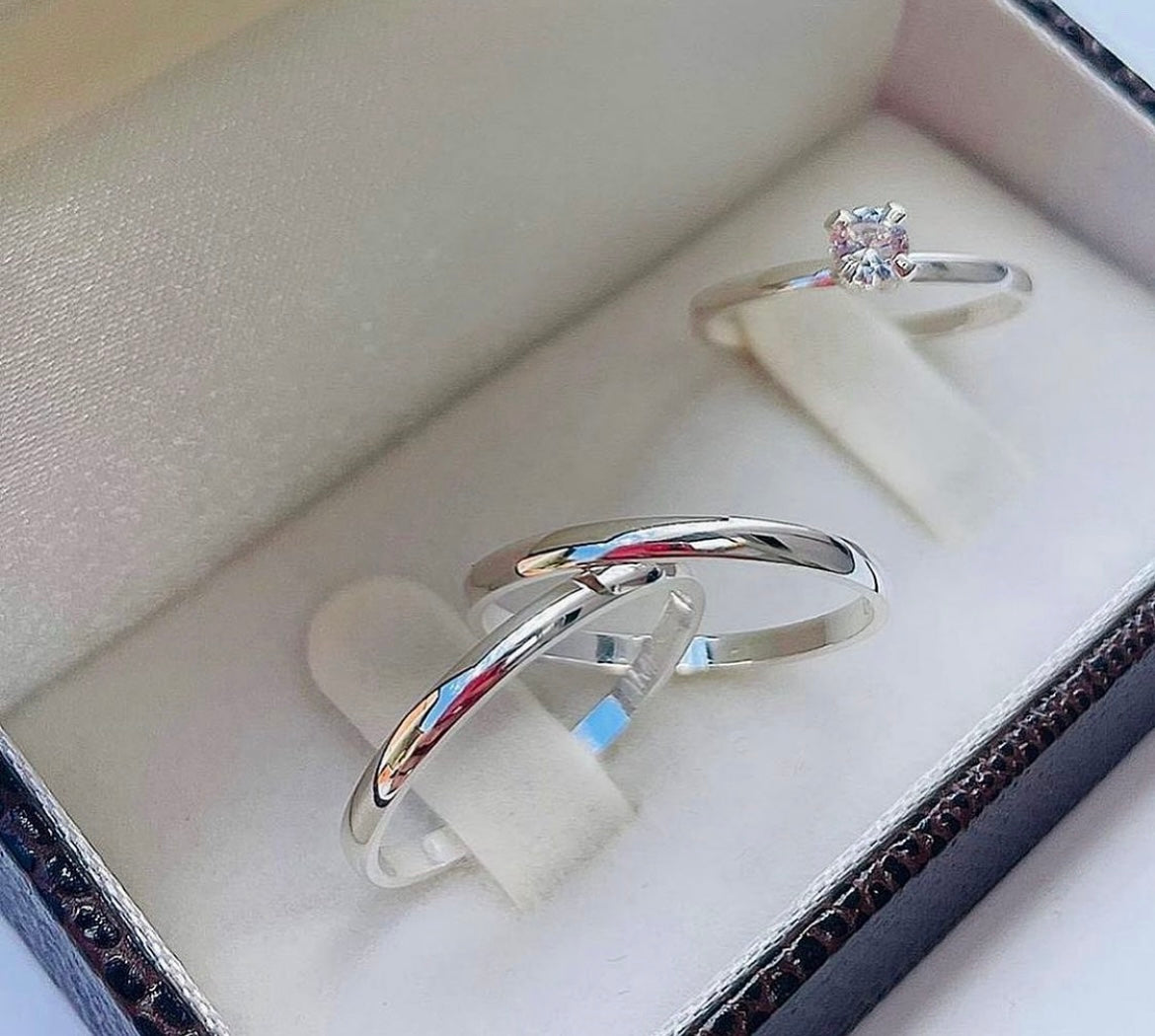 Par de Alianças em Prata 950 2mm - Quebec