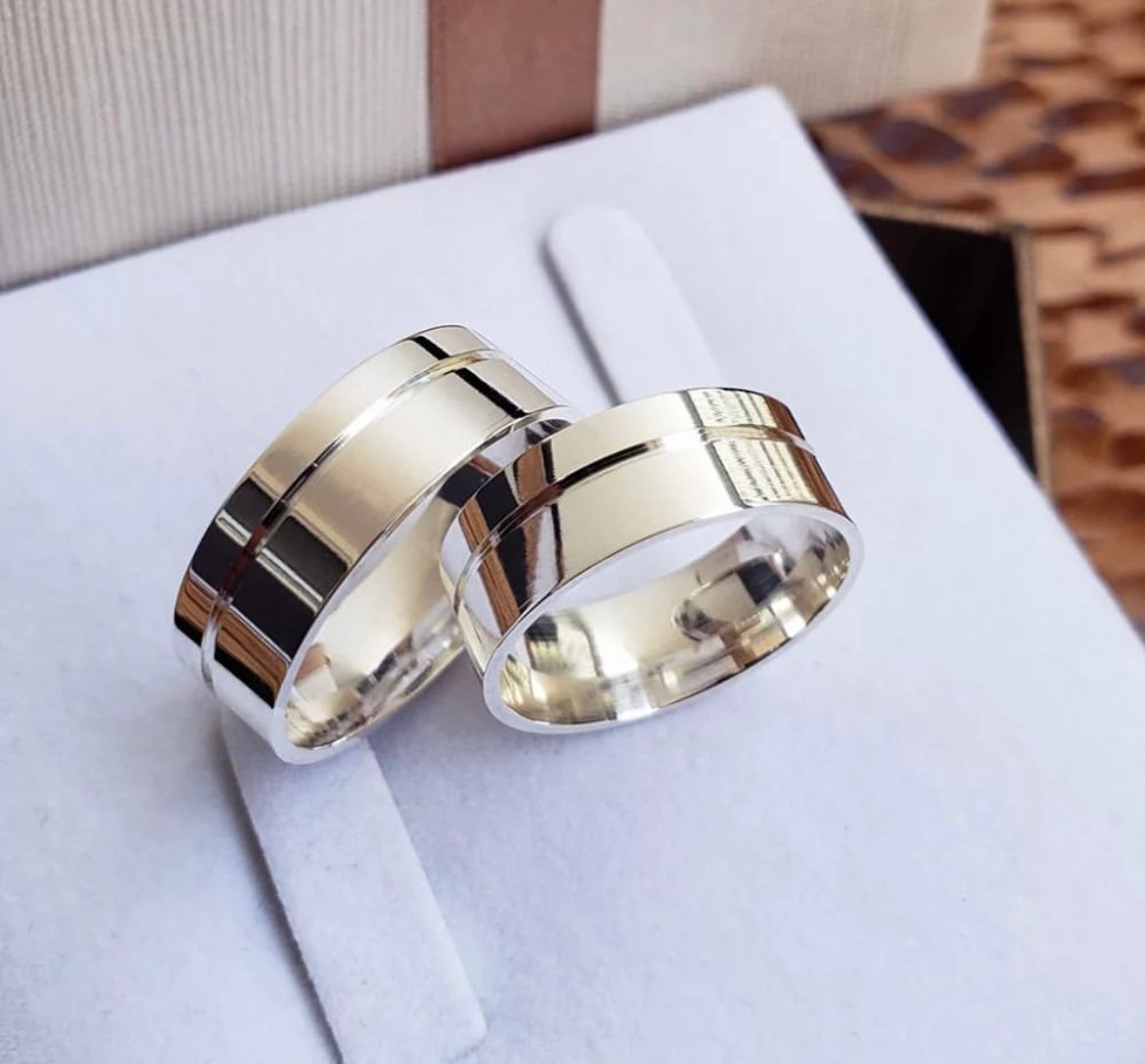 Par de Alianças em Prata 950 6mm - Vancouver