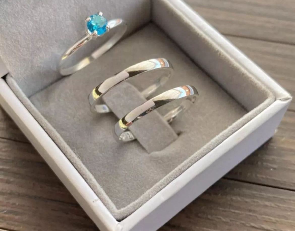 Par de Alianças em Prata 950 3mm - Posi