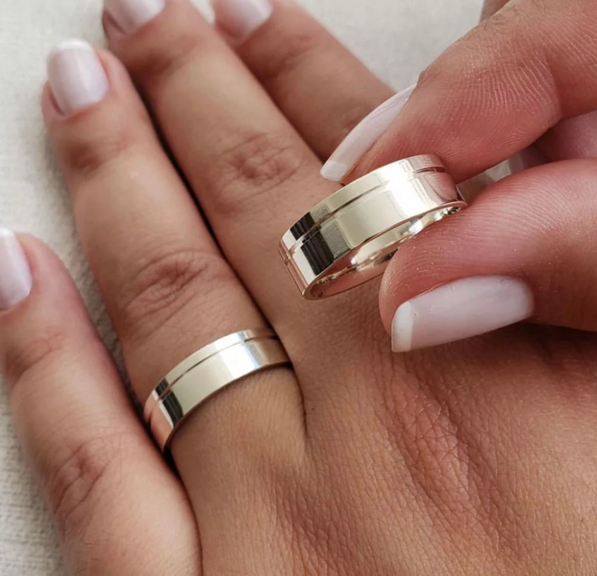 Par de Alianças em Prata 950 6mm - Vancouver