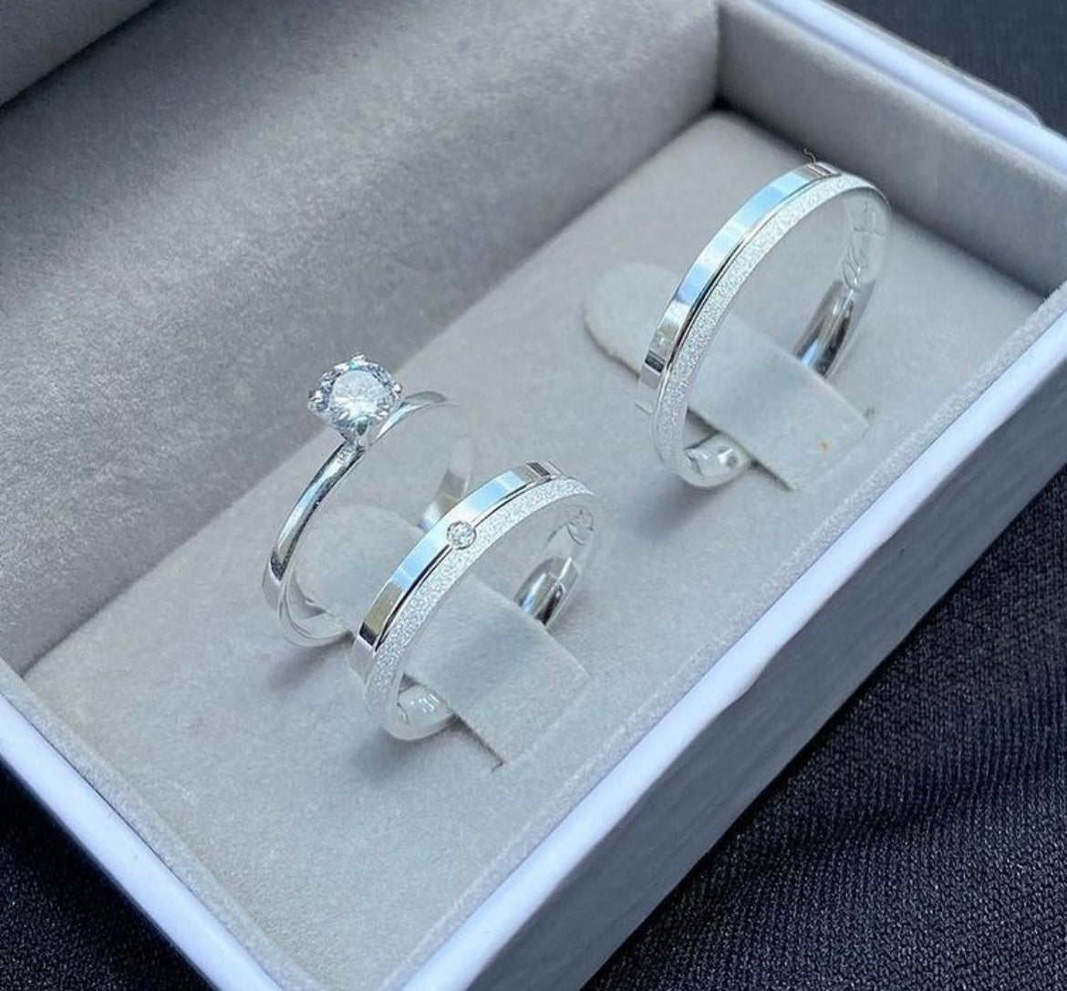 Par de Alianças em Prata 950 3mm - Heidelberg