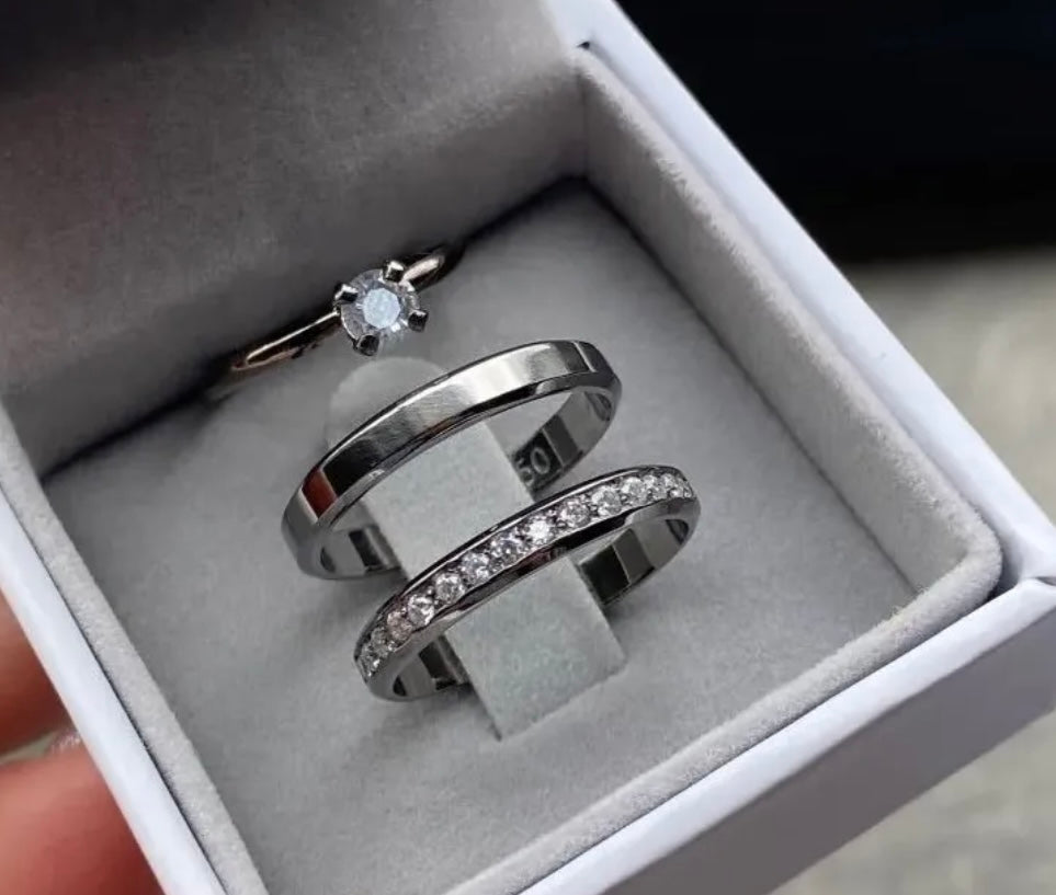 Par de alianças com banho de ródio negro - 4mm