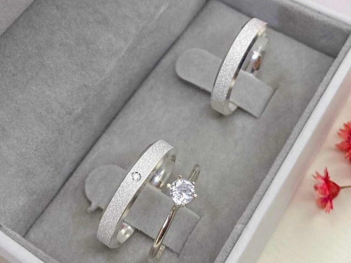 Par de Alianças em Prata 950 3mm - Bergen