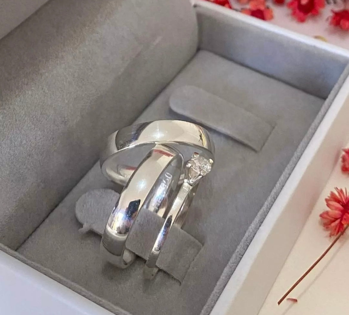 Par de Alianças em Prata 950 5mm - Addis Ababa