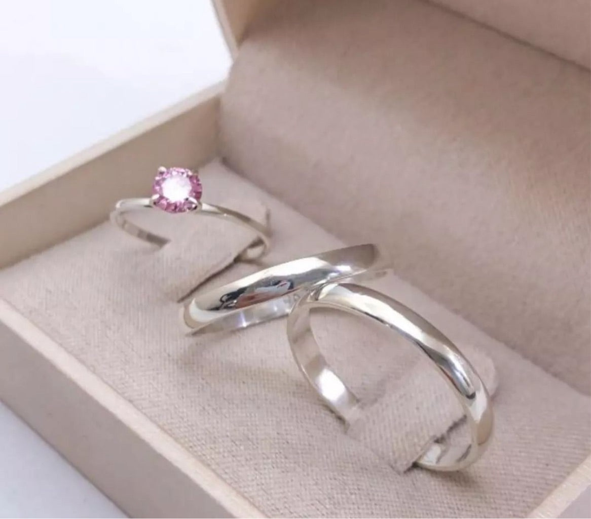 Par de Alianças em Prata 950 3mm - Posi