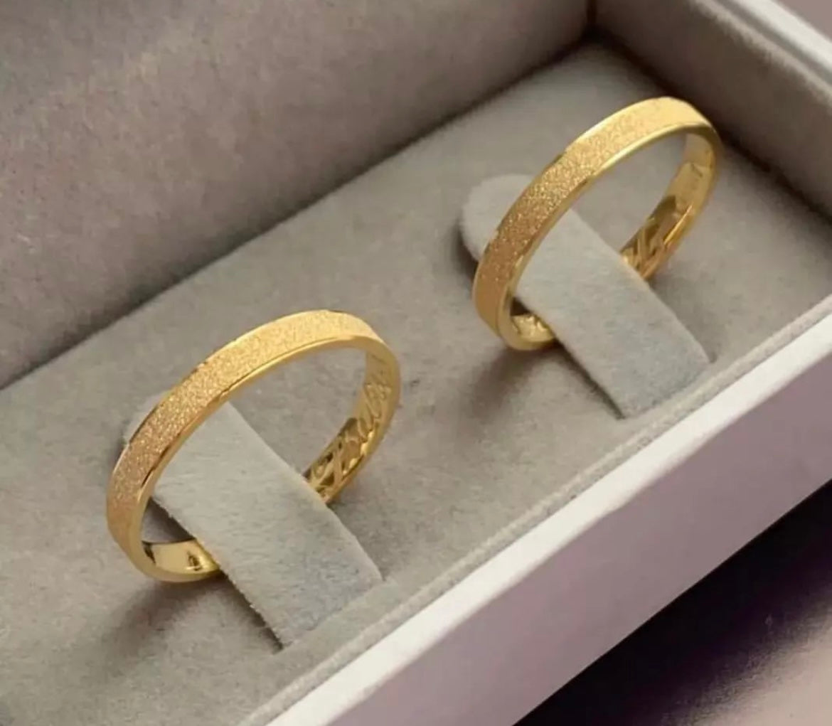 Conjunto Alianças Banhada Ouro 18K 4mm