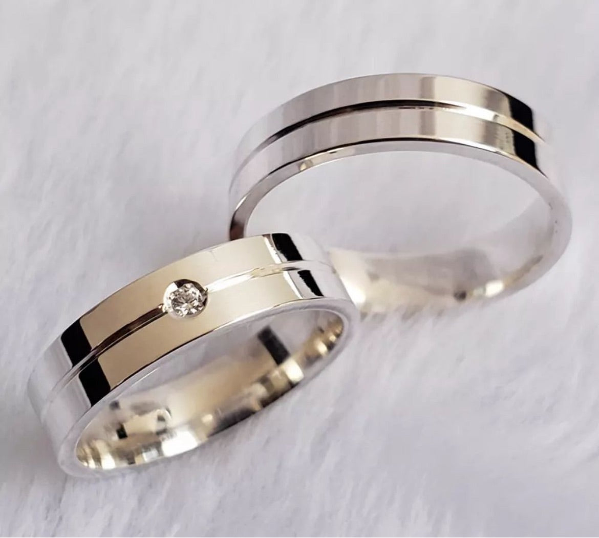 Par de Alianças em Prata 950 5mm - Cape town