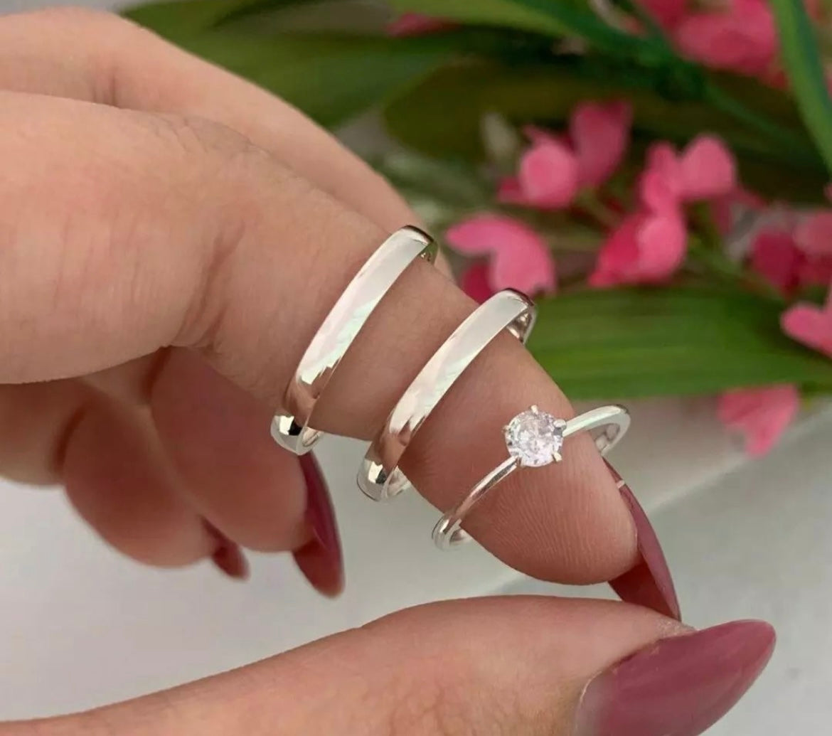 Par de Alianças em Prata 950 3mm - Bath